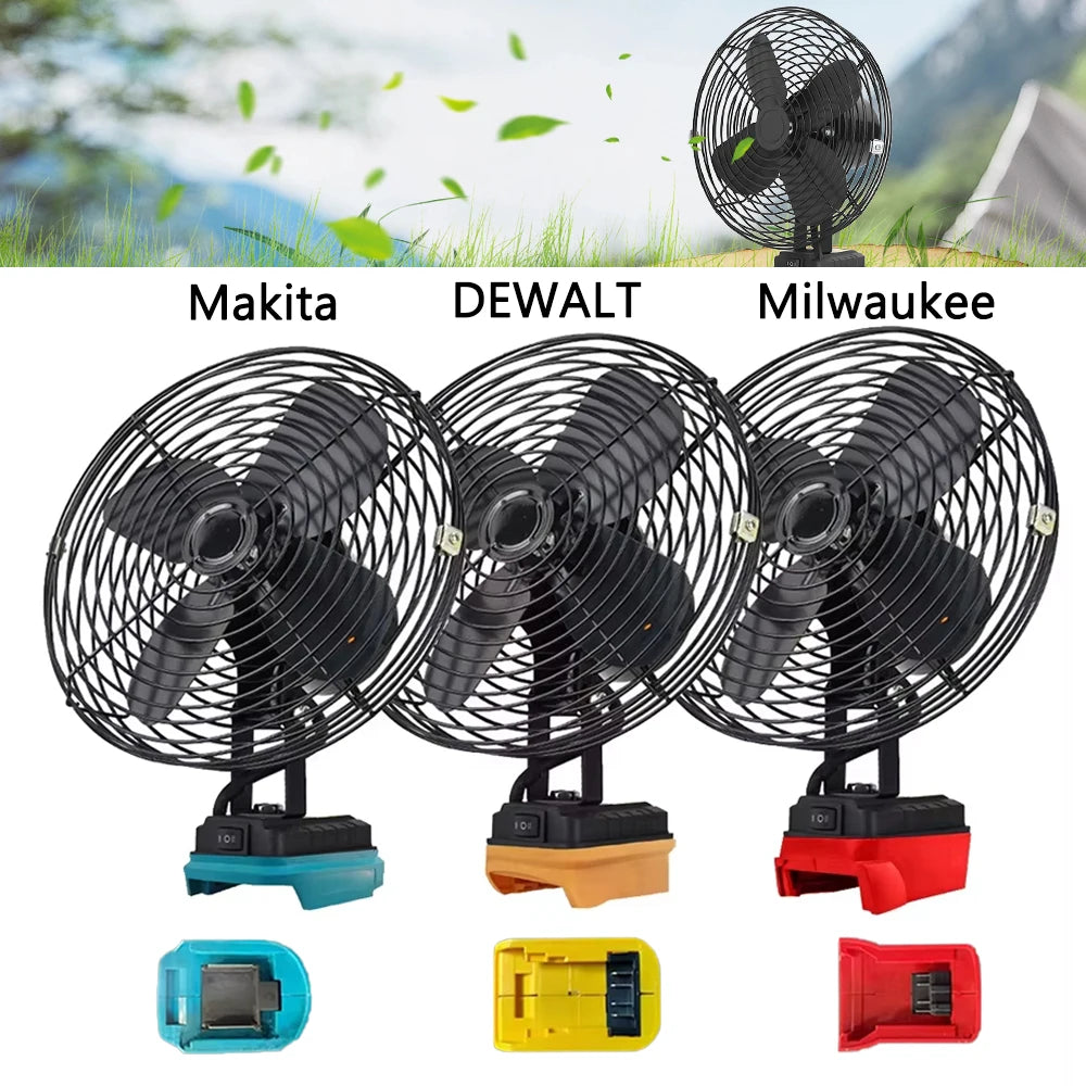 6/8In Camping Fan Outdoor Fishing Wireless Desktop Portable Metal Fan