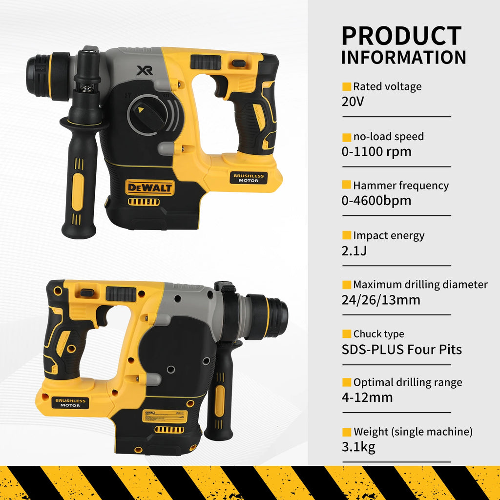 DEWALT 20V MAX 18V Brushless SDS-Plus Impact Drill 1" L-Handle Rotary