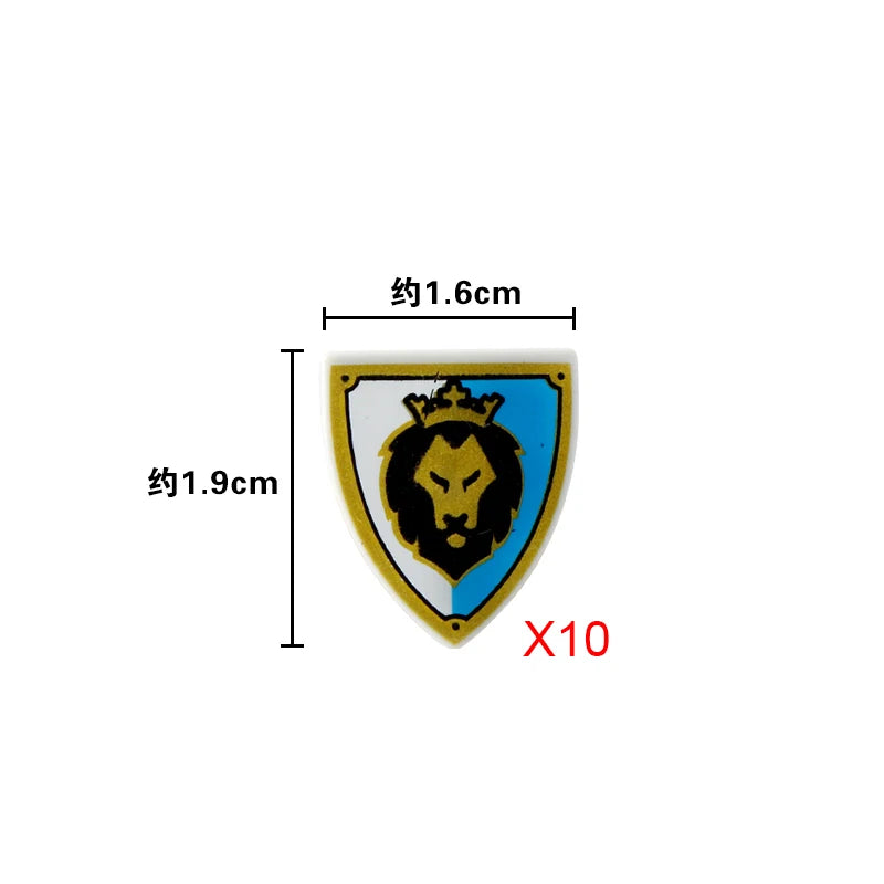 Medieval Weapons Accessories Building Blocks Solider Castle Knight Legion Red Lion Black Eagle Armor Cloak Shield Dragon Bricks