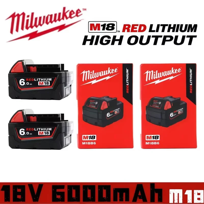 100% New Milwaukee M18 6.0Ah High Output Battery 18V Lithium-ion