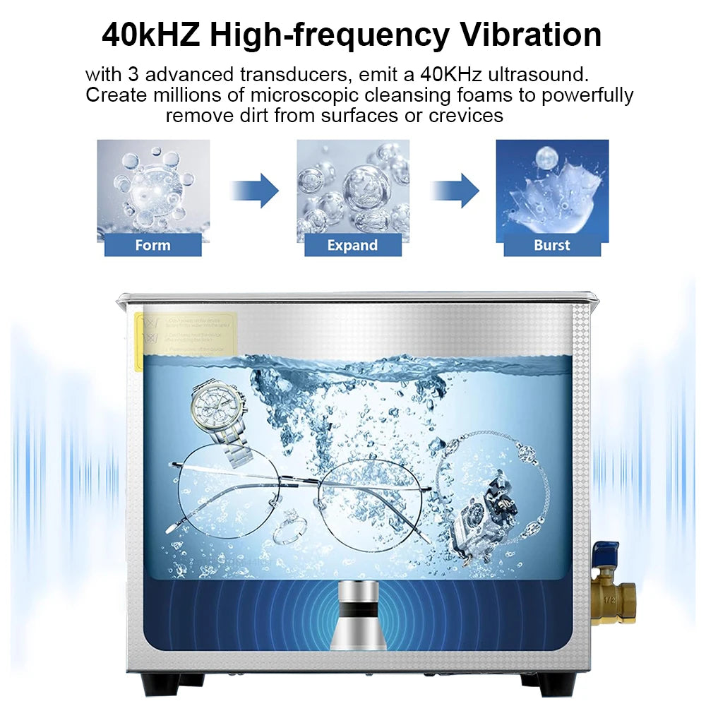 Ultrasonic Cleaner 2L 3L 6L 10L Ultrasound Bath for Glasses Jewelry