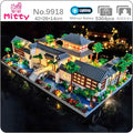 Lezi Architecture Ancient Pavilion Temple Tower Lake Garden Gate LED Light Model Mini Diamond Blocks Bricks Building Toy No Box