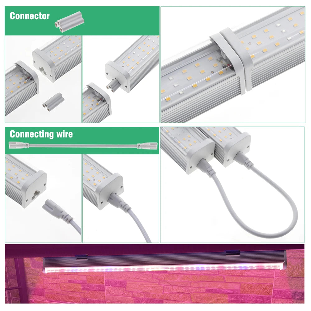 Full Spectrum LED Growth Tube 4000K/Purple/Sunlight Plant Lamp