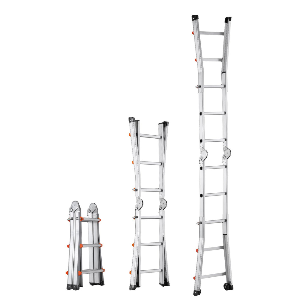 Telescoping Ladder A Frame, 11 FT Compact Aluminum Extension Ladder,