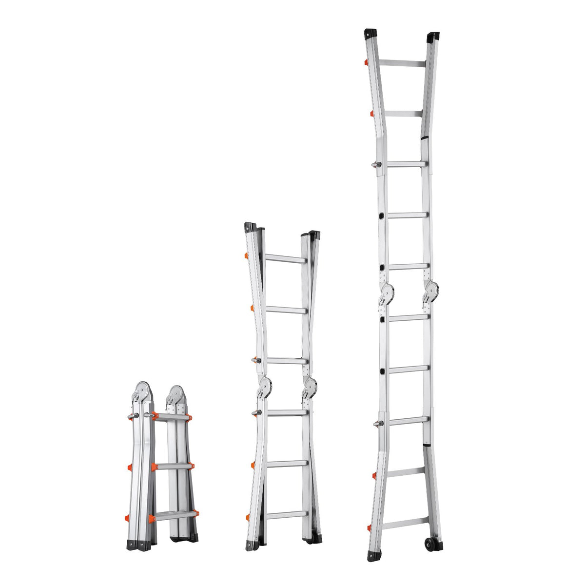 Telescoping Ladder A Frame, 11 FT Compact Aluminum Extension Ladder,